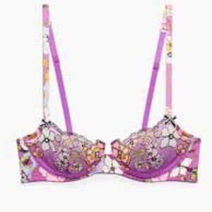 SAVAGE X FENTY Mod Poppy Unlined Lace Balconette Bra 34C